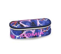 COMIX WBS - Ovales Federmäppchen für Kinder und Jugendliche, ideal für die Aufbewahrung von Schreibwaren, mit Trennwand innen mit elastischen Schlaufen und praktischem Reißverschluss, violett, Casual