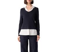 Comma Strickpullover 2-in-1 in Layering-Optik Blau Größe 34