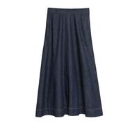 comma - A-Linien Jeansrock in Midi-Länge mit hohem Bund blau - Gr. - 36