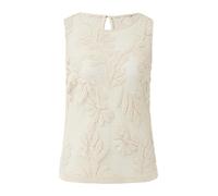 comma Ärmelloses Häkel-Top mit floralem Muster beige 44
