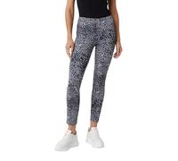 Leggings COMMA, Damen, Gr. 44, N-Gr, grau (grau, schwarz), Web, Obermaterial: 33% Polyester, 32% Viskose, 30% Polyamid, 5% Elasthan, bedruckt, casual, slim fit knöchellang, Hosen, mit All-Over Print (