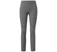 Leggings COMMA, Damen, Gr. 42, N-Gr, schwarz, beige, Web, Obermaterial: 33% Polyester, 32% Viskose, 30% Polyamid, 5% sonstige Fasern, bedruckt, casual, slim fit knöchellang, Hosen, mit All-Over Print