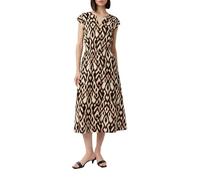 Comma Ausgestelltes Midikleid mit Animal-Print und V-Ausschnitt