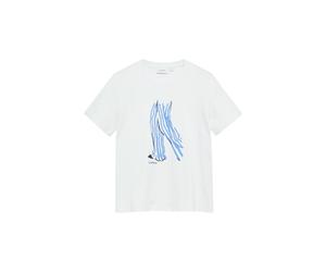 comma - Basic Fit T-Shirt mit Artwork weiß - Gr. - 36