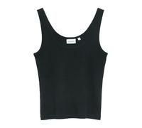 comma - Basic-Top mit U-Ausschnitt und Rippstruktur schwarz - Gr. - 38
