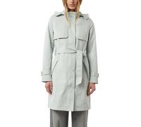 Baumwoll-Trenchcoat mit abnehmbarer Kapuze und Bindegürtel 44 türkis 2177141.6143.44