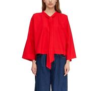 Comma Baumwollbluse mit Schluppenkragen und verstellbarem Ärmelsaum