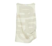 comma - Bedrucktes Leinen-Lyocell-Top mit Drapierungsdetail beige - Gr. - 42