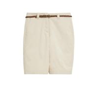 Bermudas COMMA, Damen, Gr. 42, N-Gr, oat milk, Web, Obermaterial: 65% Baumwolle, 32% Polyester, 3% Elasthan, unifarben, normal kniefrei, Hosen Bermudas, mit Flechtgürtel (40008452-42)