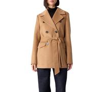 Blazerjacke im Wollmix mit Bindegürtel braun 46