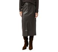 comma Midirock in Leder-Optik in Dunkelbraun, Größe 40