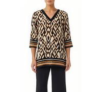 comma Tunikabluse mit All-Over-Print und 3/4-Ärmeln schwarz 34