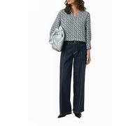 Crêpe-Bluse mit Icon-Muster blau 34