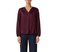comma Regular Fit Bluse aus Viskose mit V-Ausschnitt in Bordeaux, Größe 44