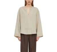 Schlupfbluse COMMA, Damen, Gr. 34, bone beige, Web, Obermaterial: 65% Viskose, 35% Polyester, gestreift, weit hüftbedeckend, V-Ausschnitt, weit, Blusen Schlupfbluse, Weite Passform (12668026-34)