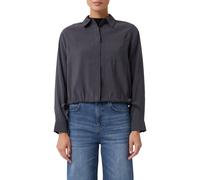 Verkürzte Bluse mit Bindedetails am Saum grau 36