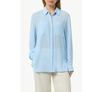 comma Transparente Bluse mit verdeckter Knopfleiste hellblau 46