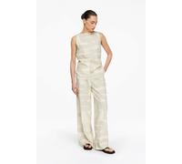 comma - Bedrucktes Leinen-Lyocell-Top mit Drapierungsdetail beige - Gr. - 40