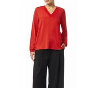 Comma Satin-Bluse mit Rippbündchen Damen Rot Größe 34