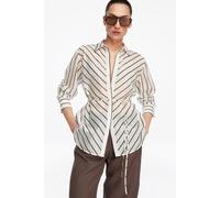 comma - Bluse weiß|braun - Gr. - 34