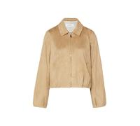 comma - Blouson-Jacke in Veloursleder-Optik braun - Gr. - 34