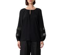 comma Regular Fit Bluse aus Viskose mit Spitze in Black, Größe 36