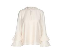 Comma Bluse Lyocell mit Volantärmeln Creme Größe 34
