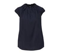 Comma Bluse Satinbluse mit Raffung Blau Größe 36 Damen