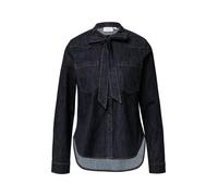 Comma Jeansbluse Damen – Weiches Denimhemd mit Schluppe, Denim Blau, Größe 38