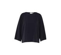 Comma Shirtbluse Damen 100% Baumwolle Rundhals 3/4-Arm weit hüftlang Navy Gr. 40