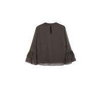 Comma Bluse – Strukturierte Chiffon-Bluse mit Volant-Ärmeln Braun Größe 36