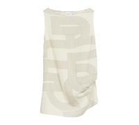 Comma Bedrucktes Leinen-Lyocell-Top mit Drapierungsdetail Damen Beige Größe 38