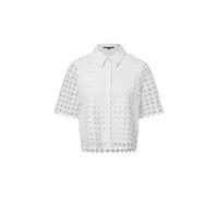 comma - Kurzärmelige Bluse aus Spitze mit blickdichtem Futter weiß - Gr. - 40