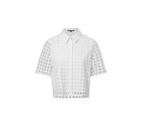 comma - Kurzärmelige Bluse aus Spitze mit blickdichtem Futter weiß - Gr. - 42