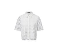 comma - Kurzärmelige Bluse aus Spitze mit blickdichtem Futter weiß - Gr. - 44