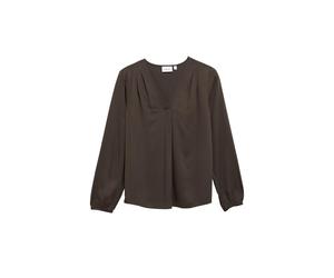 comma - Bluse mit V-Ausschnitt braun - Gr. - 34