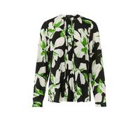 comma - Bluse mit verdeckter Knopfleiste grün/schwarz - Gr. - 38