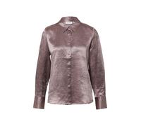 Comma Bluse Hemdbluse aus Crinkled Satin mit Zierknöpfen Violett Größe 36