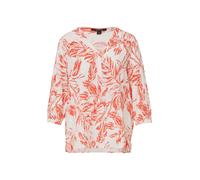 comma Blusenshirt mit V-Ausschnitt in Koralle, Größe 46