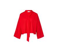 Baumwollbluse mit Schluppenkragen und verstellbarem Ärmelsaum 34 rot 2176486.3224.34