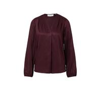comma Regular Fit Bluse aus Viskose mit V-Ausschnitt in Bordeaux, Größe 36