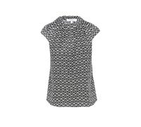 Comma Satinbluse mit Raffung und All-Over-Print