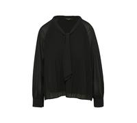 comma Slim Fit Bluse mit Plisseefalten in Black, Größe 40