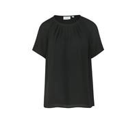 comma Blusenshirt mit Schmetterlingsärmeln und Schlüsselloch-Ausschnitt in Metallic Black, Größe 46