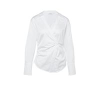 Langarmbluse COMMA, Damen, Gr. 34, weiß, Web, Obermaterial: 71% Baumwolle, 26% Polyamid, 3% Elasthan, unifarben, tailliert hüftbedeckend, V-Ausschnitt, 1-Knopf-Manschette, Blusen Langarmbluse, mit sei