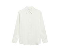 Langarmbluse COMMA, Damen, Gr. 44, weiß, Web, Obermaterial: 53% Viskose, 47% Polyester, unifarben, normal hüftbedeckend, Rundhals, Blusen, mit Viskose / leicht schimmernd (26192351-44) weiß