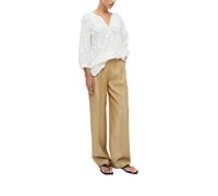 COMMA Regular Fit Bluse mit V-Ausschnitt und 3/4-Arm in Weiss, Größe 34
