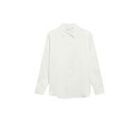 Langarmbluse COMMA, Damen, Gr. 36, weiß, Web, Obermaterial: 53% Viskose, 47% Polyester, unifarben, normal hüftbedeckend, Rundhals, Blusen, mit Viskose / leicht schimmernd (26192351-36) weiß