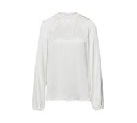 Comma Bluse Satinierte Bluse mit Raffung Weiß Größe 46
