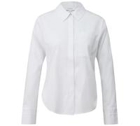 Hemdbluse COMMA, Damen, Gr. 40, weiß, Web, Obermaterial: 71% Baumwolle, 26% Polyamid, 3% Elasthan, unifarben, casual, regular fit normal, Langarm Manschette, Blusen, mit Tasche (28456208-40) weiß